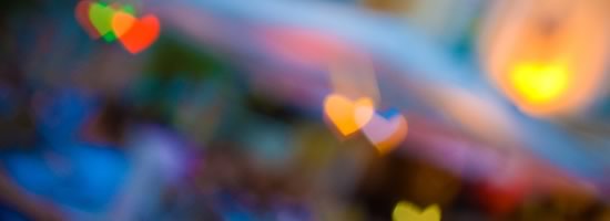 Lights in small heart shapes