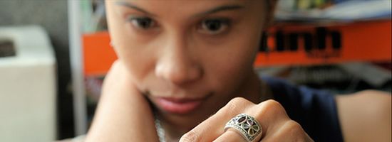 A young woman thinking